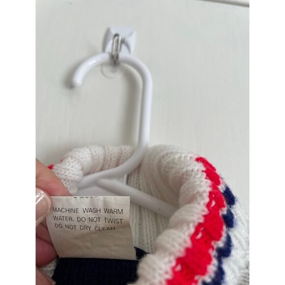 K-mart vintage turtleneck sweater red blue dogs heavyweight cozy casual Size 12m - Picture 5 of 5